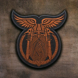 Parche de manga de velcro / termoadhesivo bordado con Odin de dios nórdico mayor